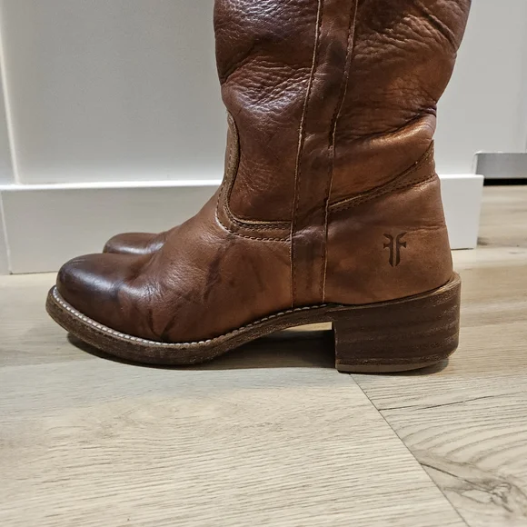 Vintage Frye Campus OTK 14L Boots 8.5 Gorgeous Cognac Patina 😍 - Picture 5 of 11